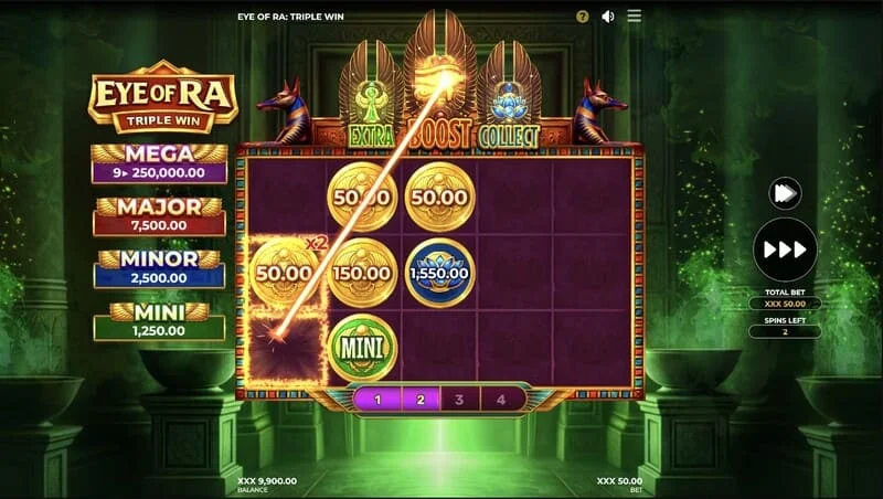 Eye of Ra Triple Win - μεγάλη πληρωμή γραμμής μετά τη συλλογή των σεντουκιών